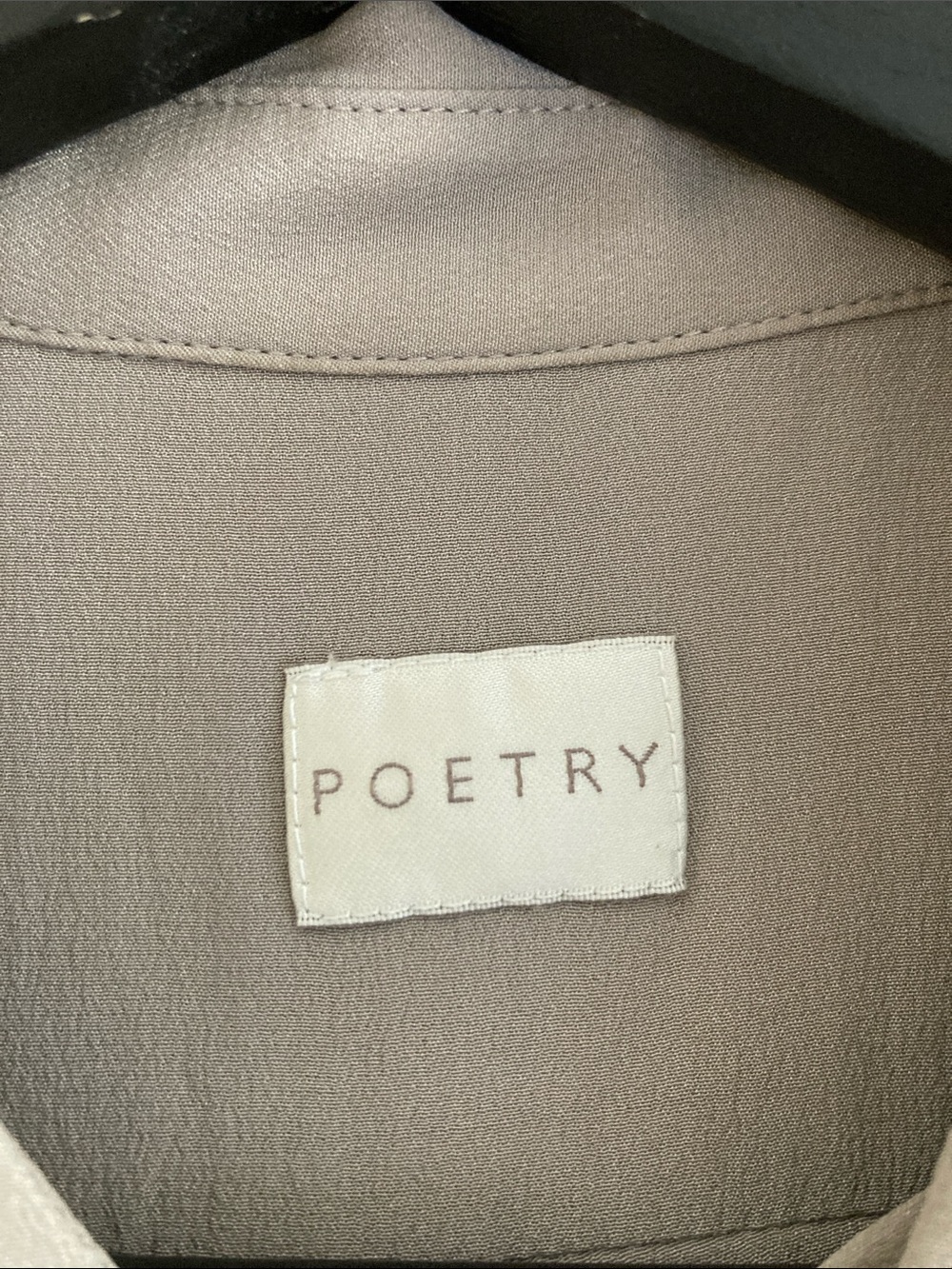 Poetry Grey Silk Layered Button-Down Shirt - Picture 2 of 3